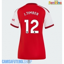Camisa de time de futebol Arsenal Jurrien Timber #12 Replicas 1º Equipamento Feminina 2026-27 Manga Curta